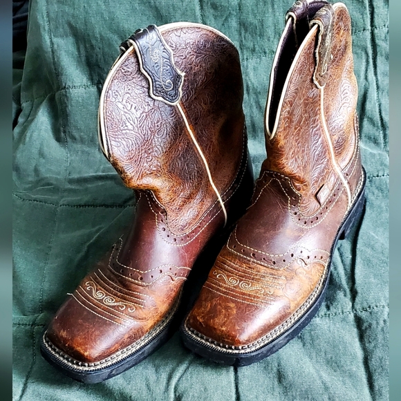 Justin Boots Shoes Justin Gypsy Mandra Brown Leather Square Toe